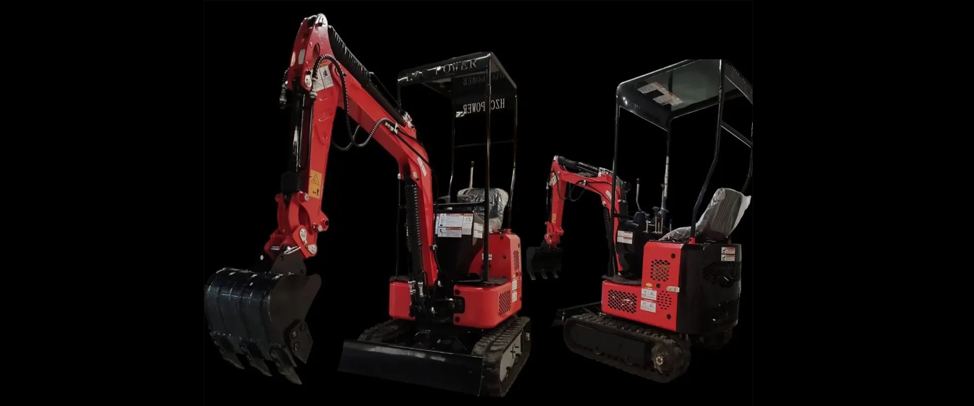 farklı tonajlarda mini excavatörler 